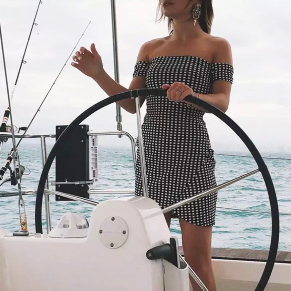 ❤️❤️❤️ Gingham Black White Dress Preppy - Picture 3 of 8